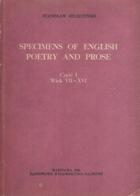 Specimens of English I-II Poetry and Prose